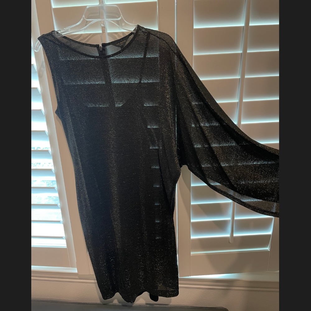Black/gold one sleeve dress
